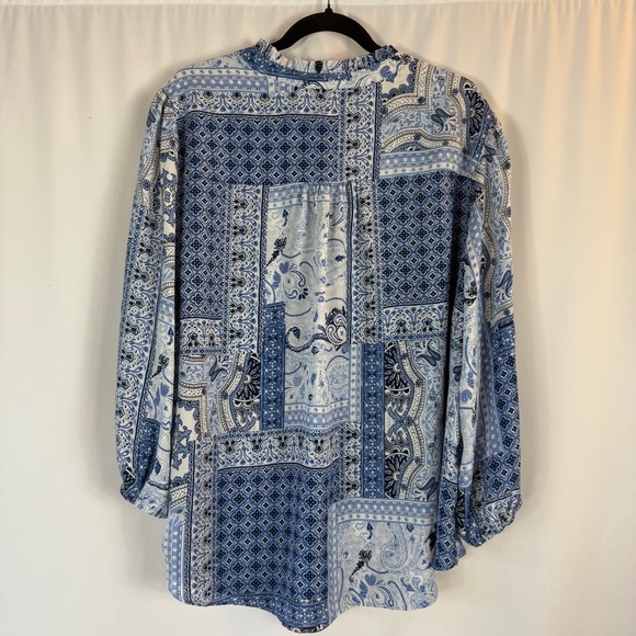 Cynthia Rowley Blue Patchwork Blouse Plus Size 2X Bow-Tie Neck Flowy Sleeve
Boho - Picture 12 of 15